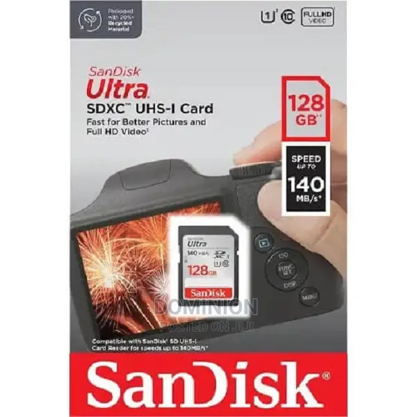 Sandisk Ultra 128GB SDXC Memory Card 140mbs
