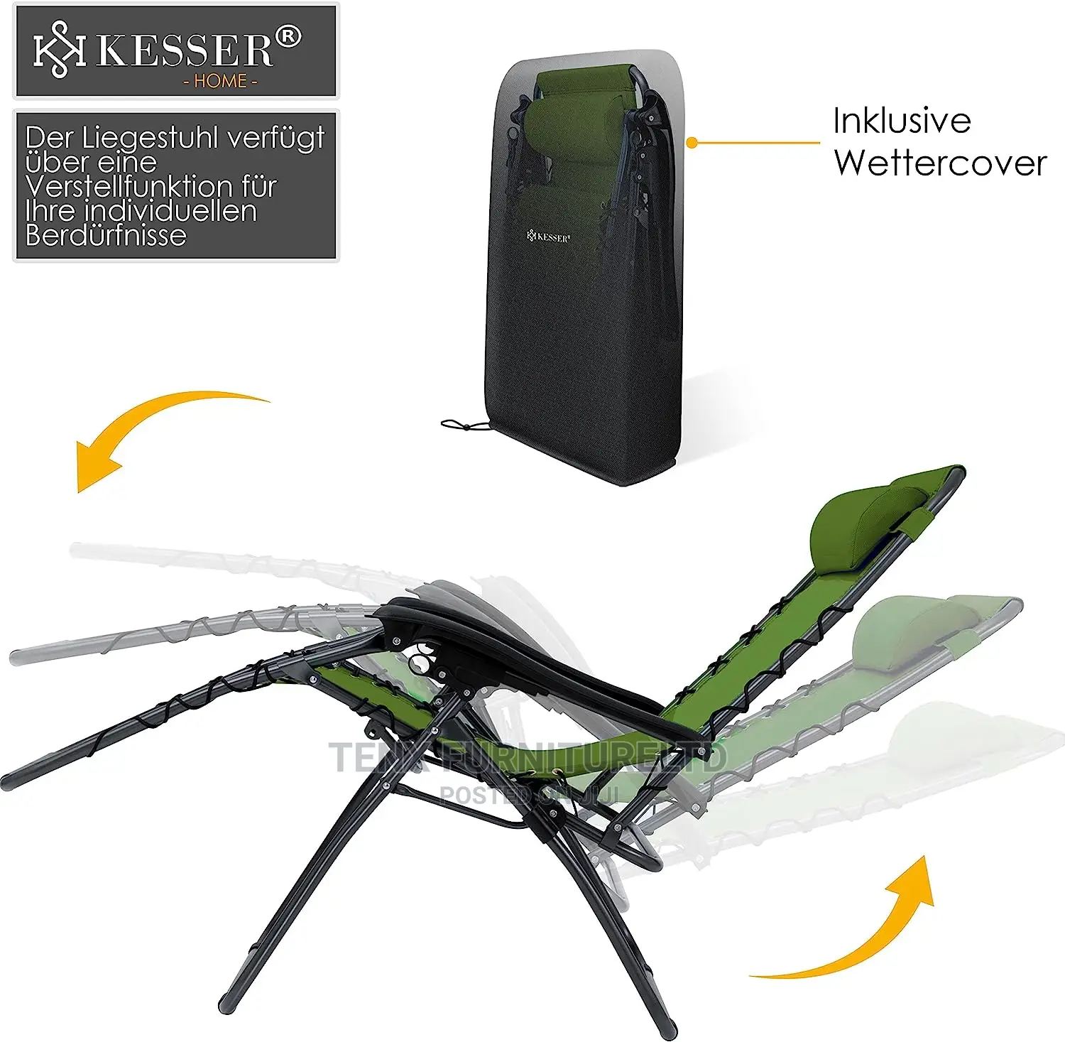Lounger With Drink Holder | Adjustable Backrest | Removable