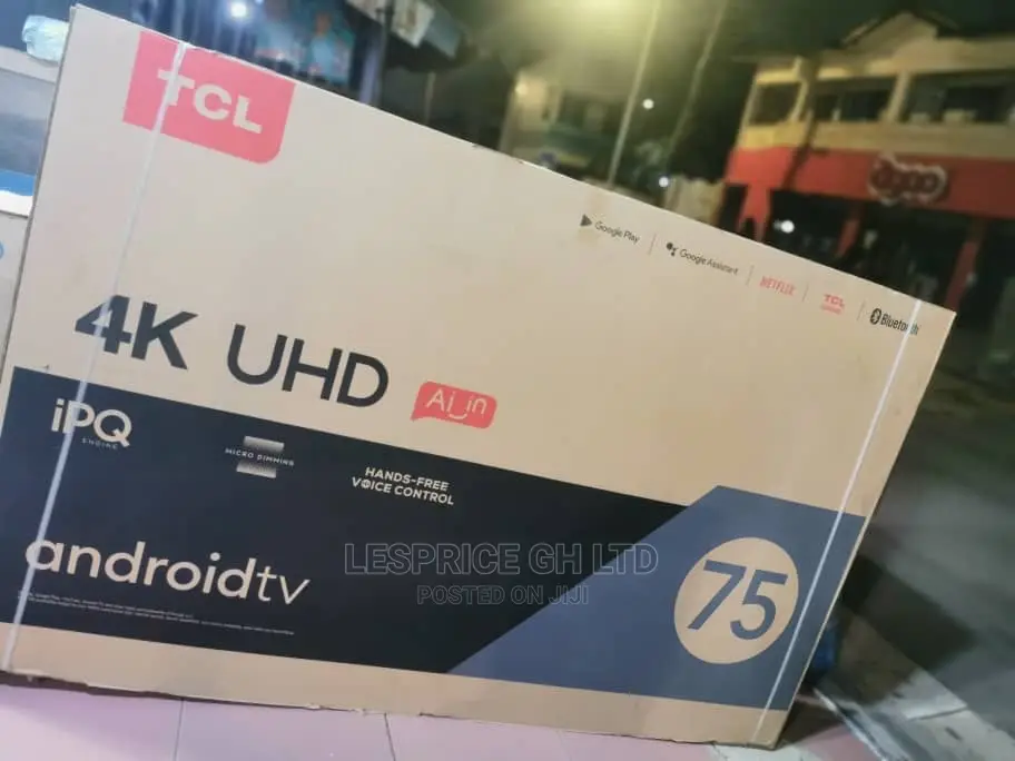 Quality TCL 75” Android Smart TV~Wi-fi