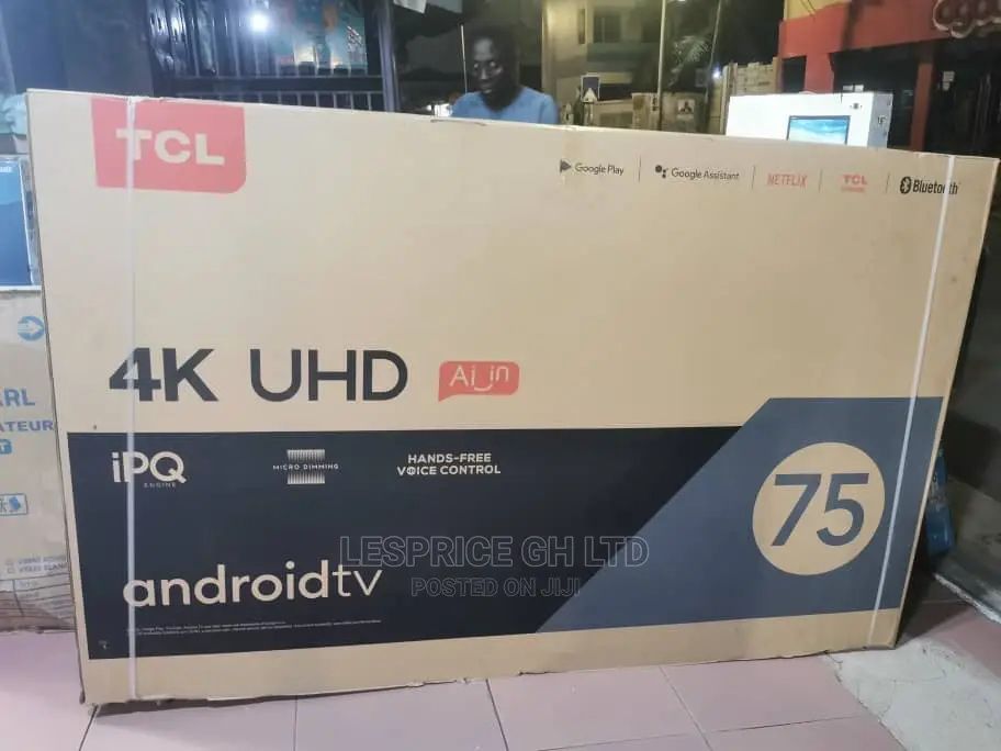 Exclusive TCL 75” Android Bluetooth Wi-Fi AI TV