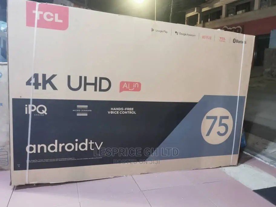 TCL 75” Smart Android 2160p4k Digital TV