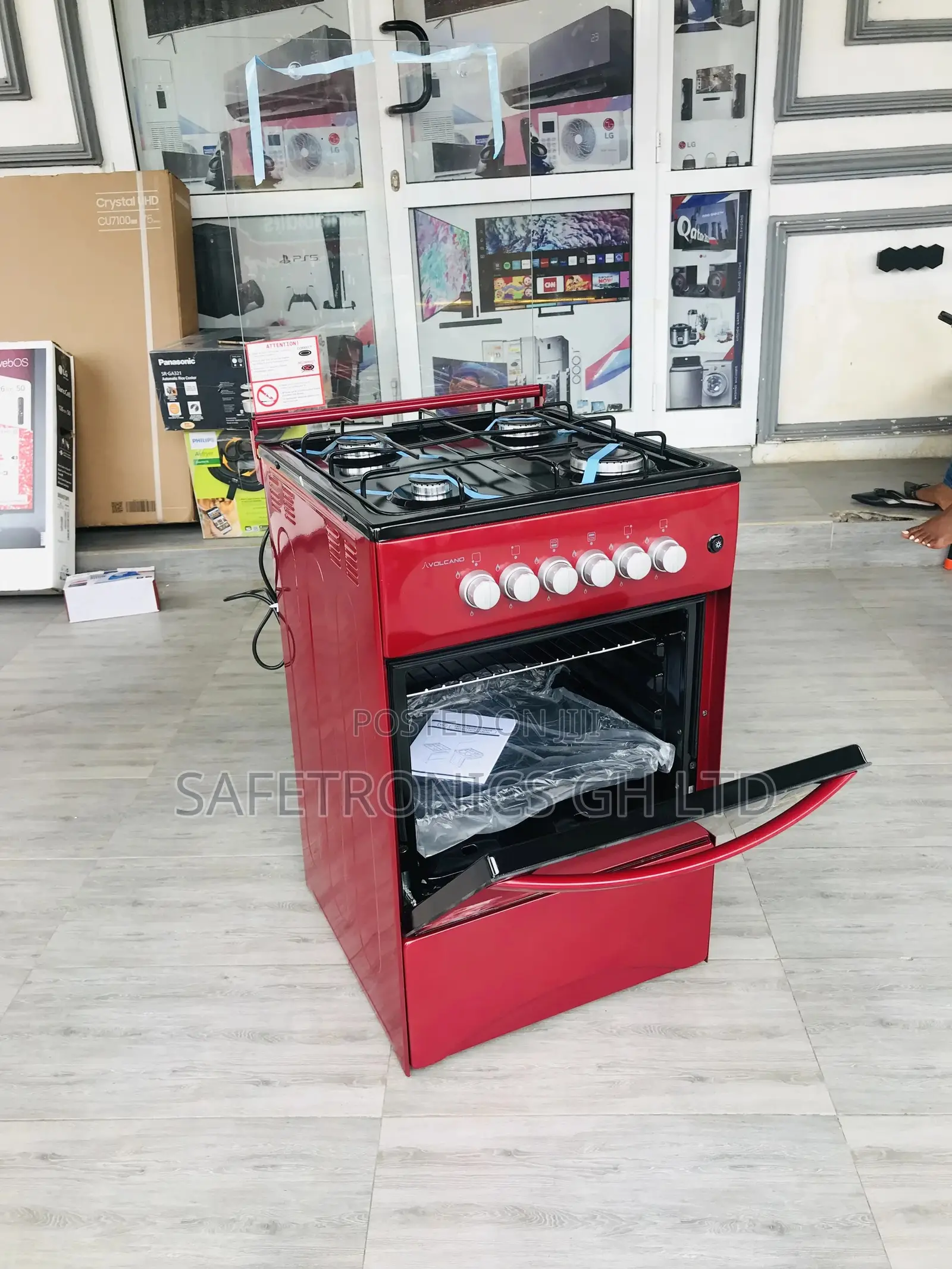 Shop Volcano Red Oven Grill 50x50 4 Gas Cooker