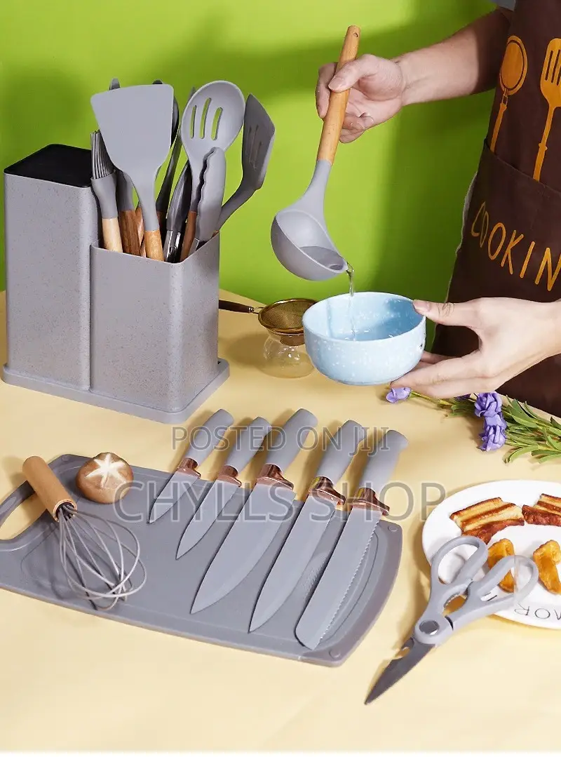 19pcs Silicon Laddle and Knife Set