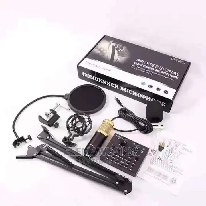 V8 Sound Card and Condenser Microphone Set