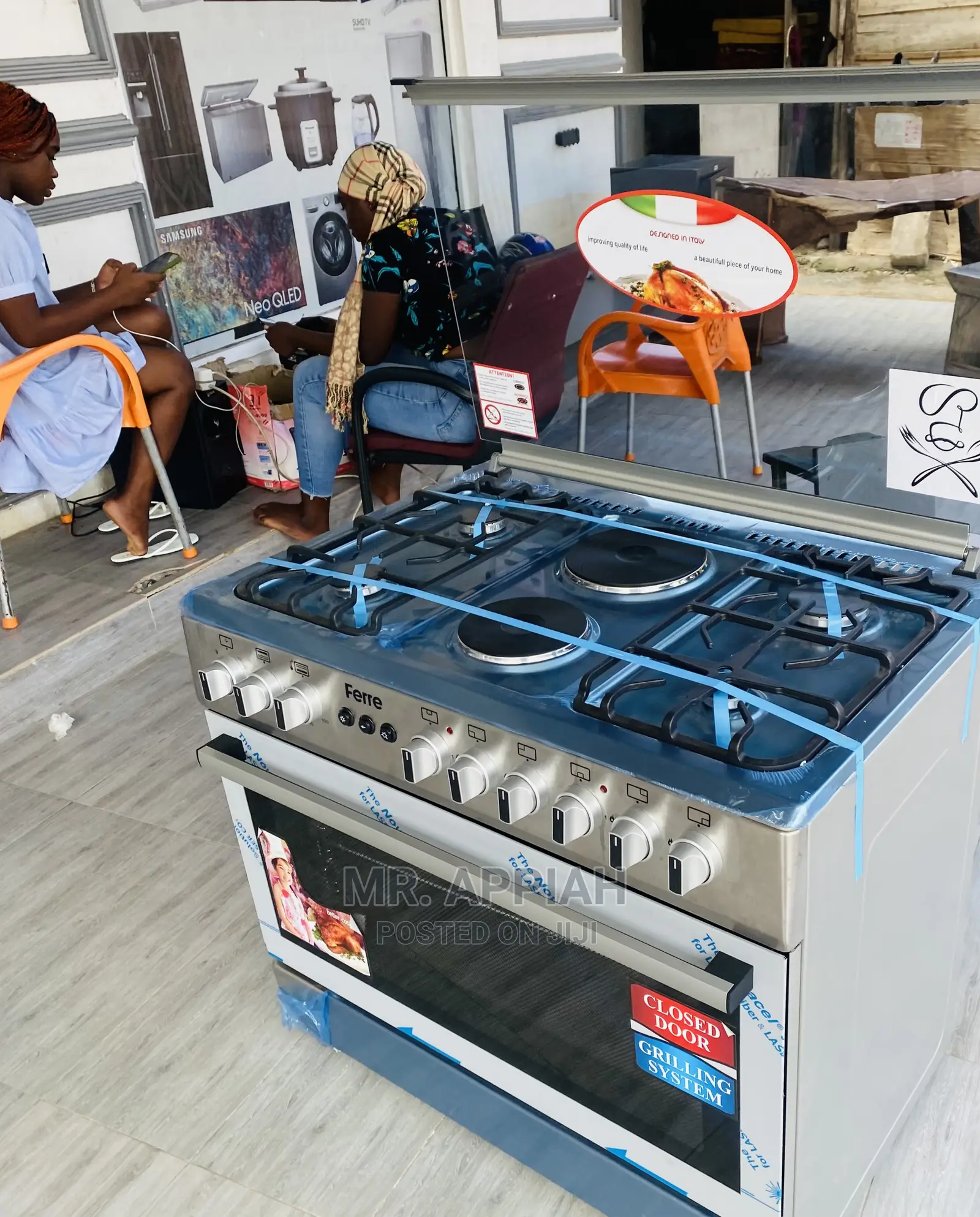 Fast Cooking Ferre 60*90cm 4gas Cooker +2electric Hot Plate
