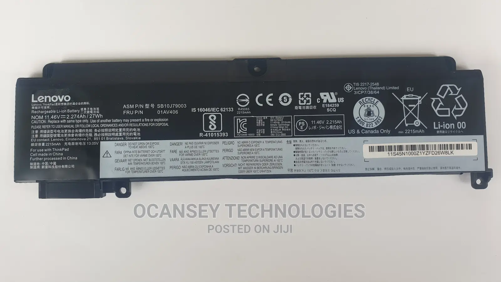 Original Lenovo 01av406 Battery for T460s T470s Series Sb10j