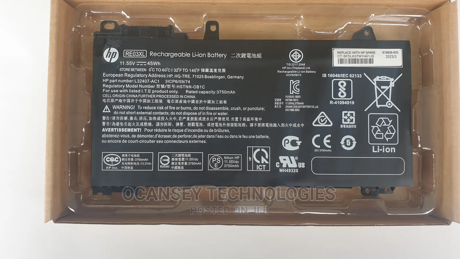 Original HP RE03XL RE03 Battery for Probook 450 G6 440 G6 43