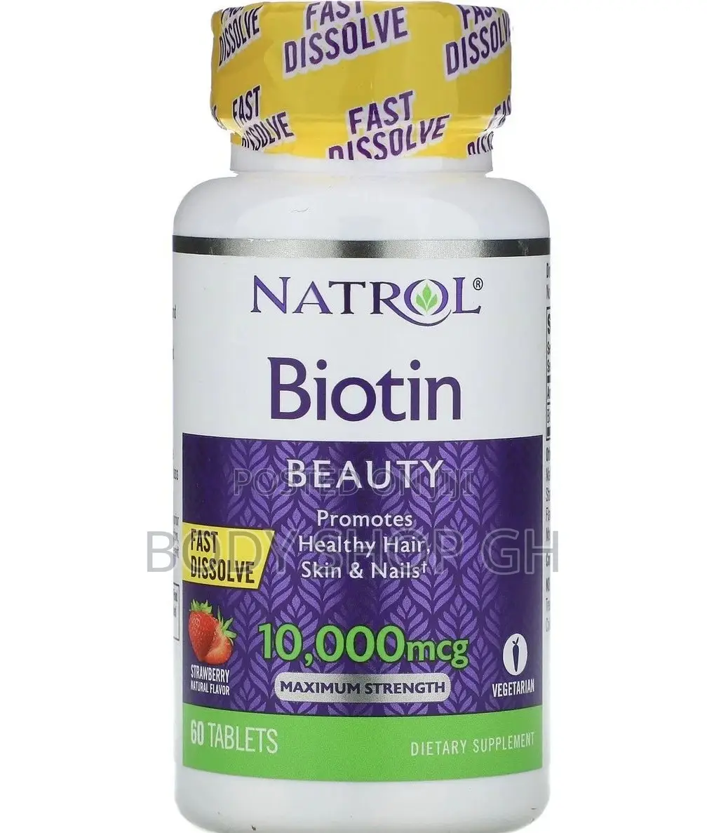 Natrol Biotin - 10,000mcg (Strawberry Flavor )
