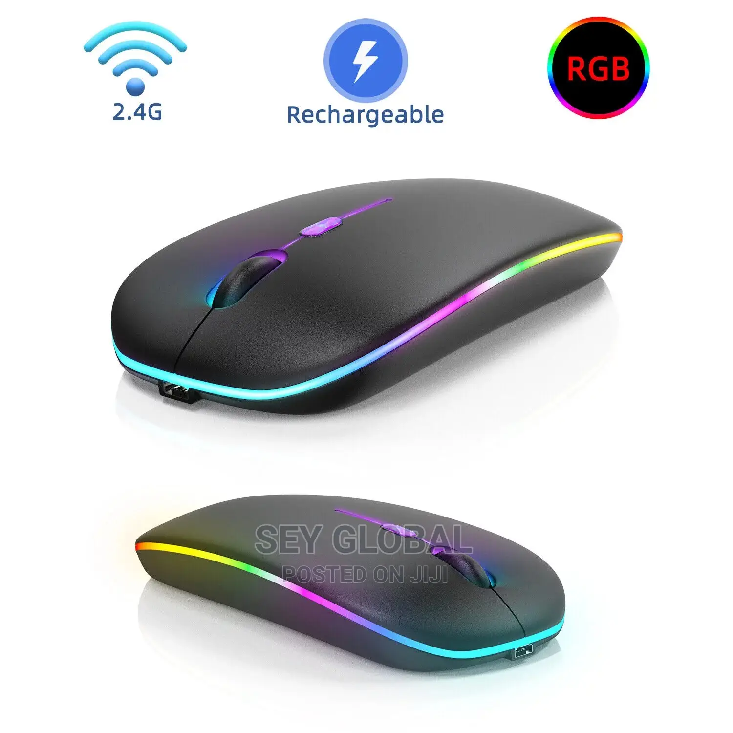 Original 2.4G Rechargeable Ultra-thin Wireless Mouse - Black