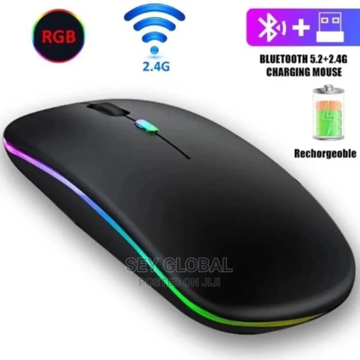 Original 2.4G Rechargeable Ultra-thin Wireless Mouse - Black