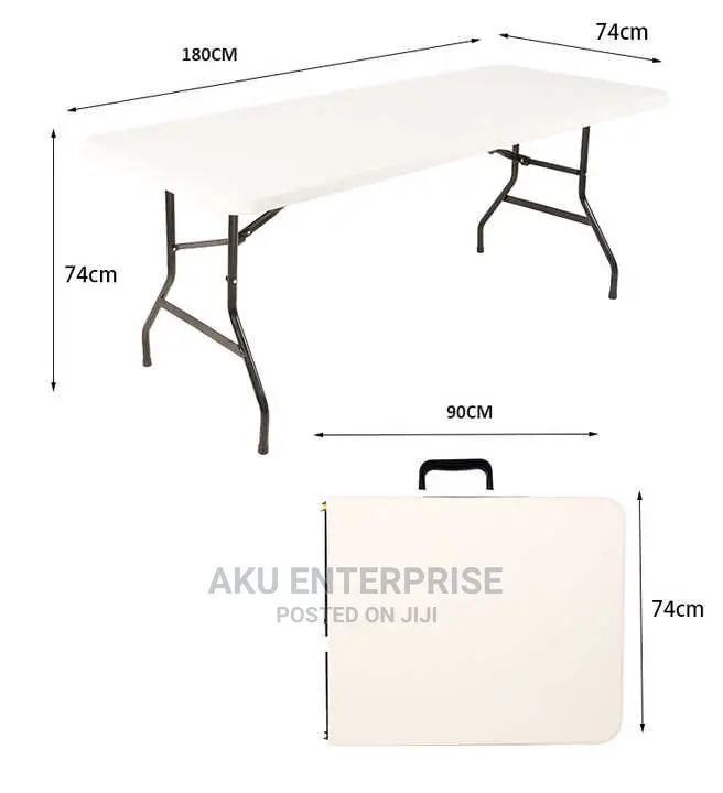 8 Seater Folding Table White Plastic Dining Party Wedding