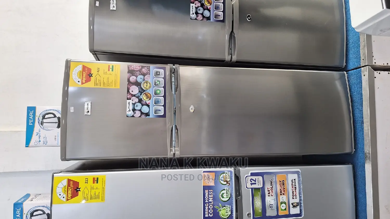 166litres_pearl Pf270 Double Door Fridge With Top Freezer