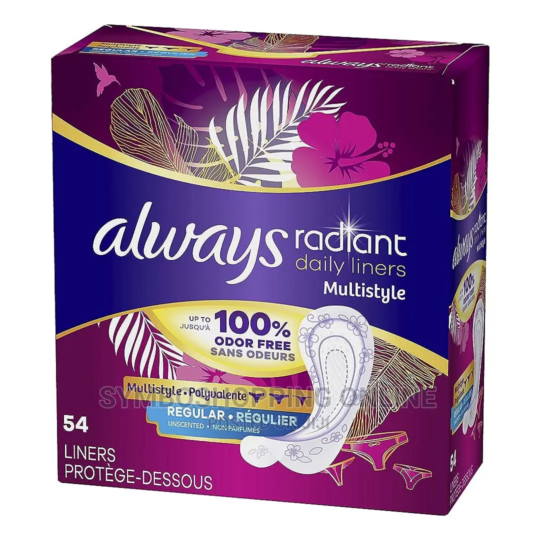 Always, Radiant Daily Liners for Women, Regular Length-54pcs