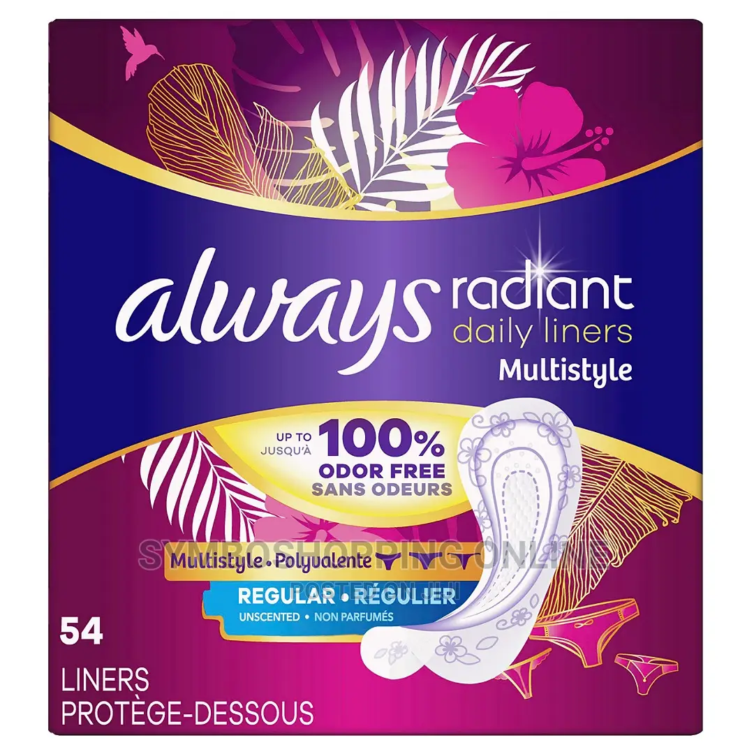Always, Radiant Daily Liners for Women, Regular Length-54pcs