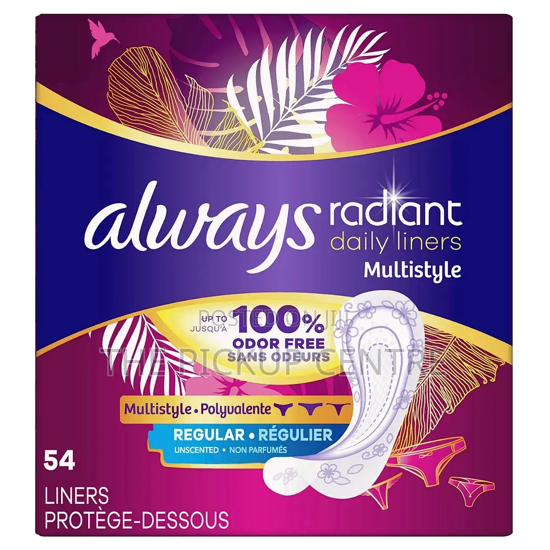 Always, Radiant Daily Liners for Women, Regular Length-54pcs