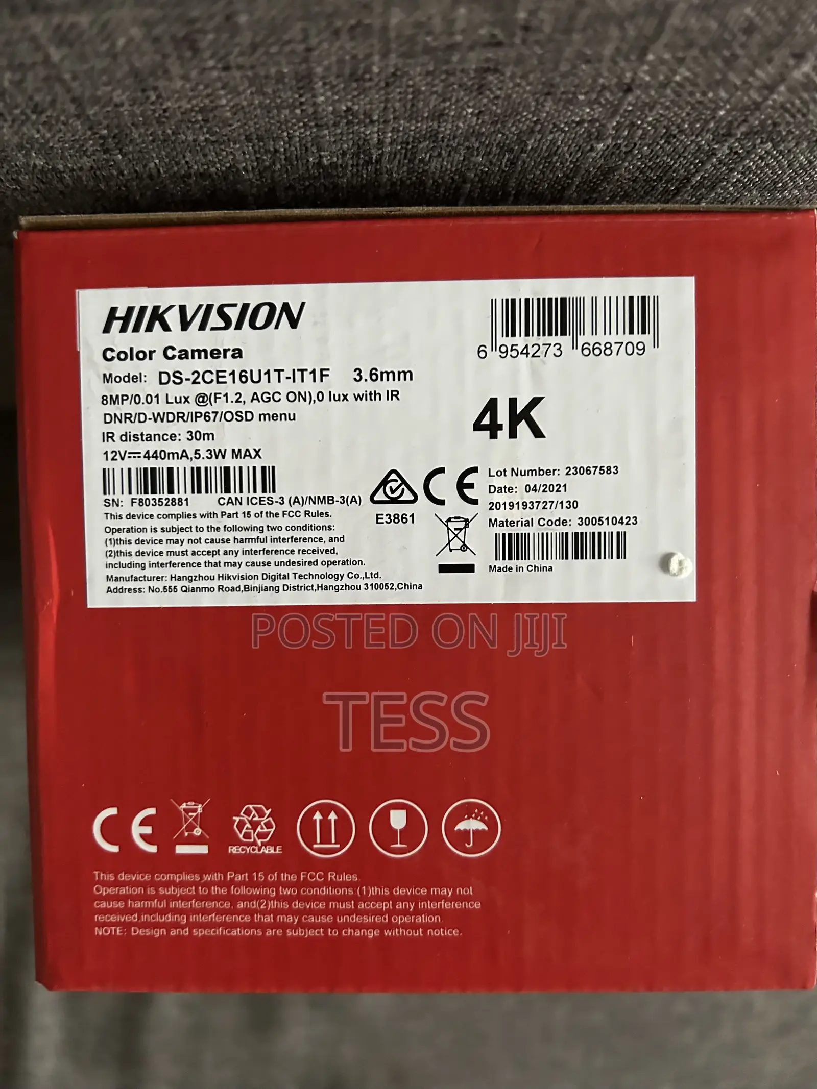 Fixed Bullet CCTV Camera Hikvision (8MP)