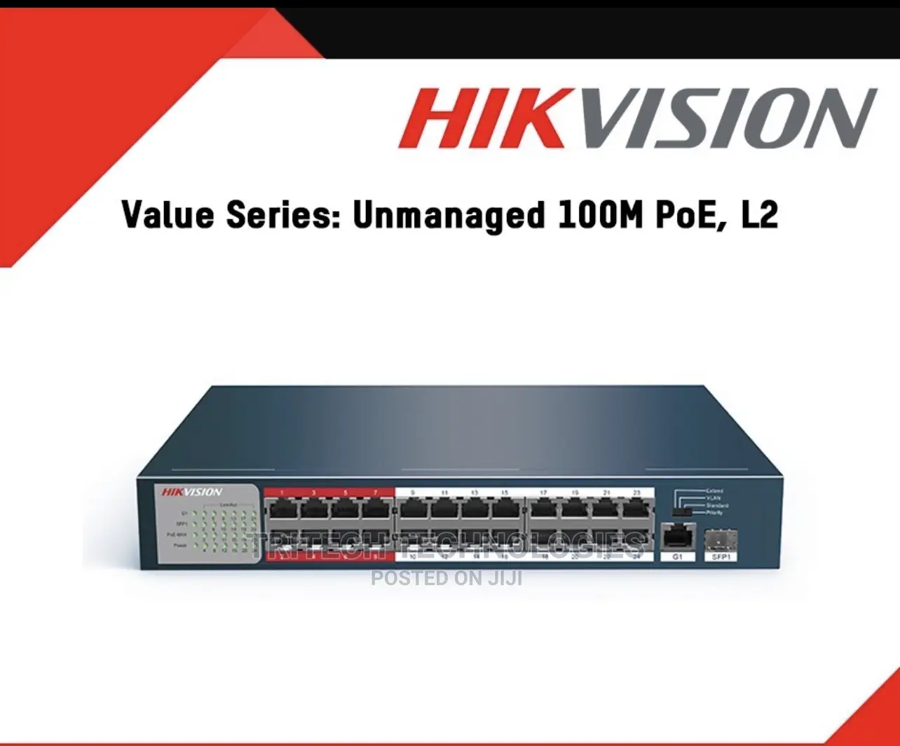 HIKVISION 24 Port Ethernet Unmanaged POE DS-3E0326P-E/M(B)
