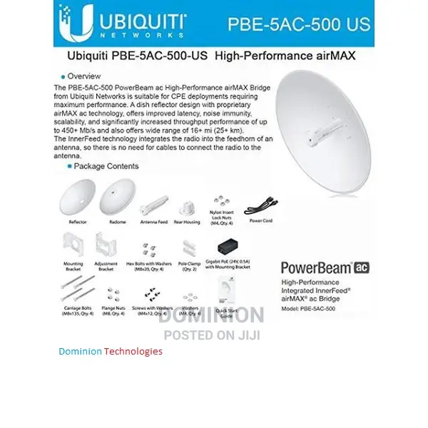 Uisp Airmax Powerbeam 5ac 500 Mm Bridge
