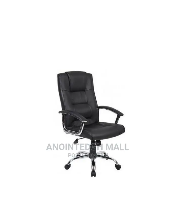 Leather Office Swivel Chair - Black