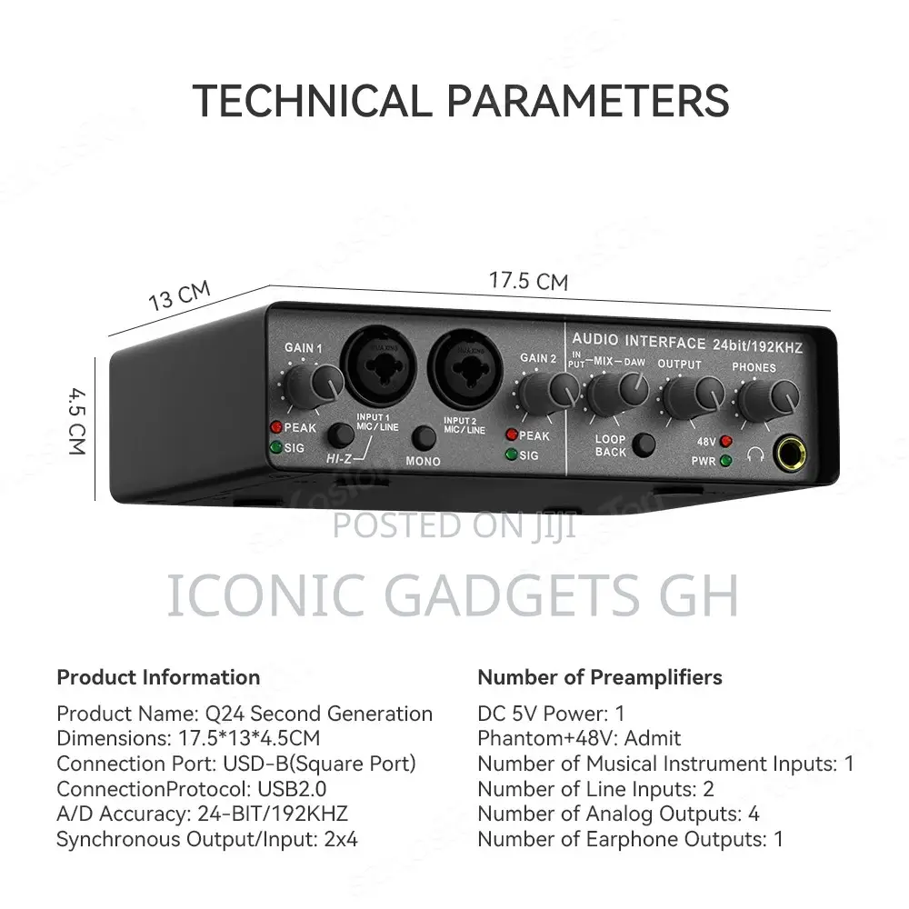 Q22 Portable Audio Interface Sound Card