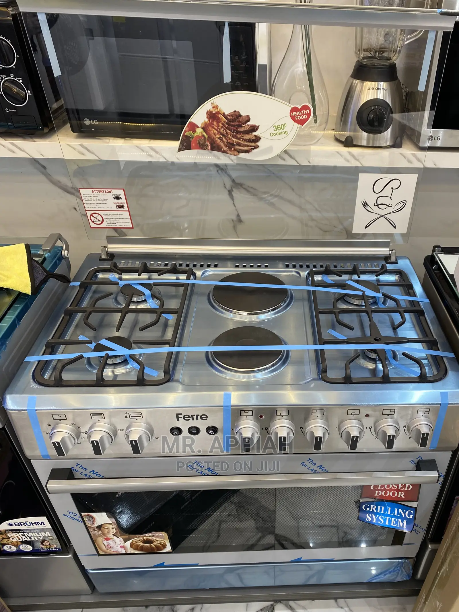 Low Cost Ferre2 Electric Burner With 4gas Burner(60x90)Gray