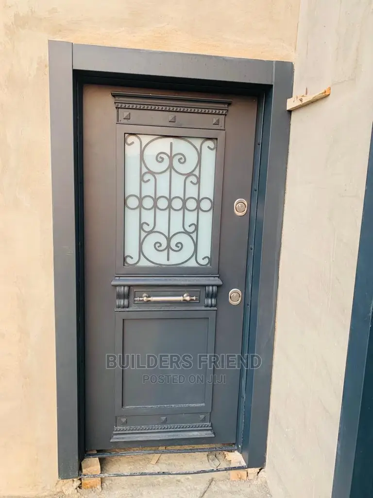 Gray Full Metal Heavyduty Turkish Security Door With Glass