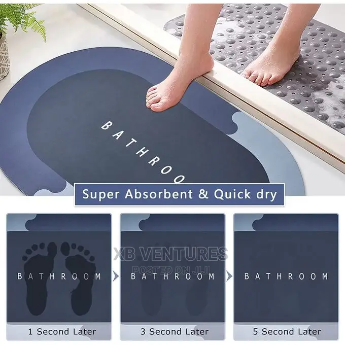2-in-1 Bathroom Floor Mat Diatomite Absorbent Mat