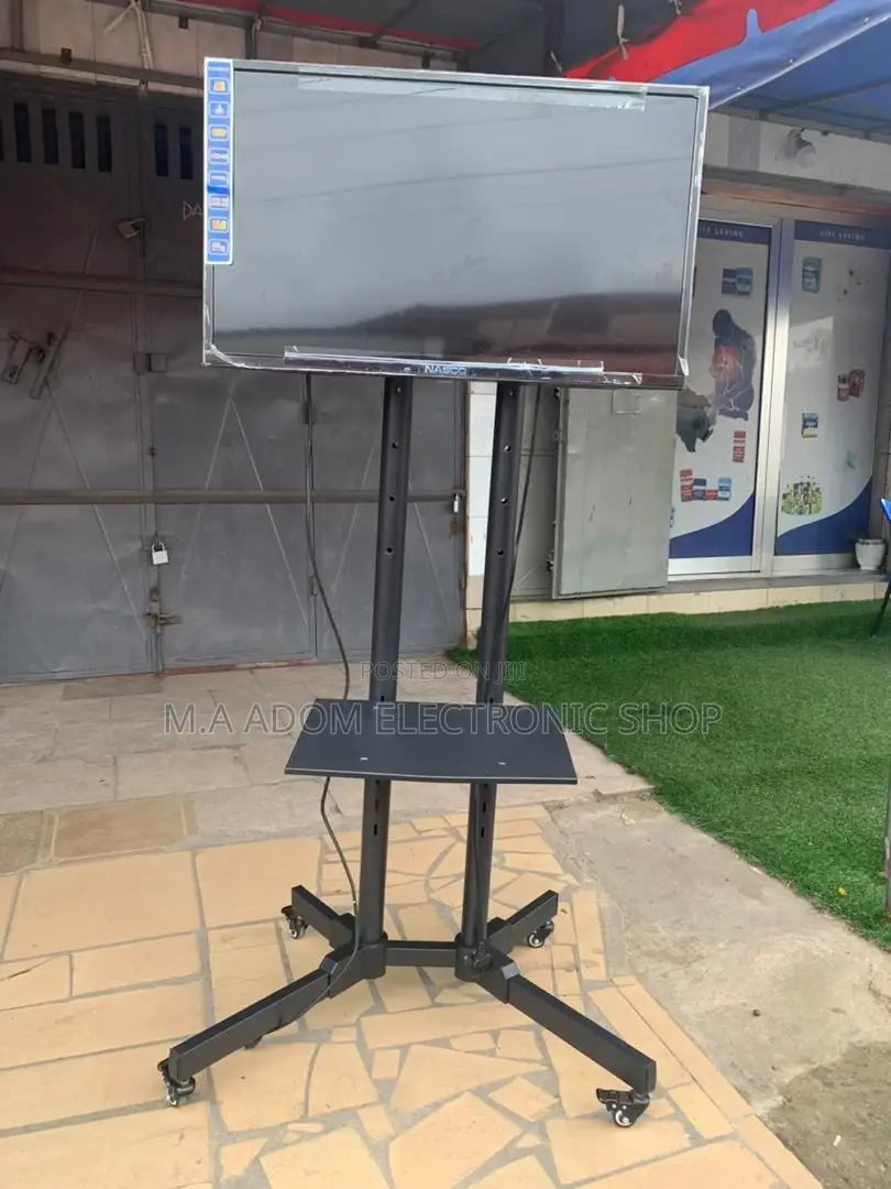 Durable Black Colour Mobile Tv Cart 32”-70”