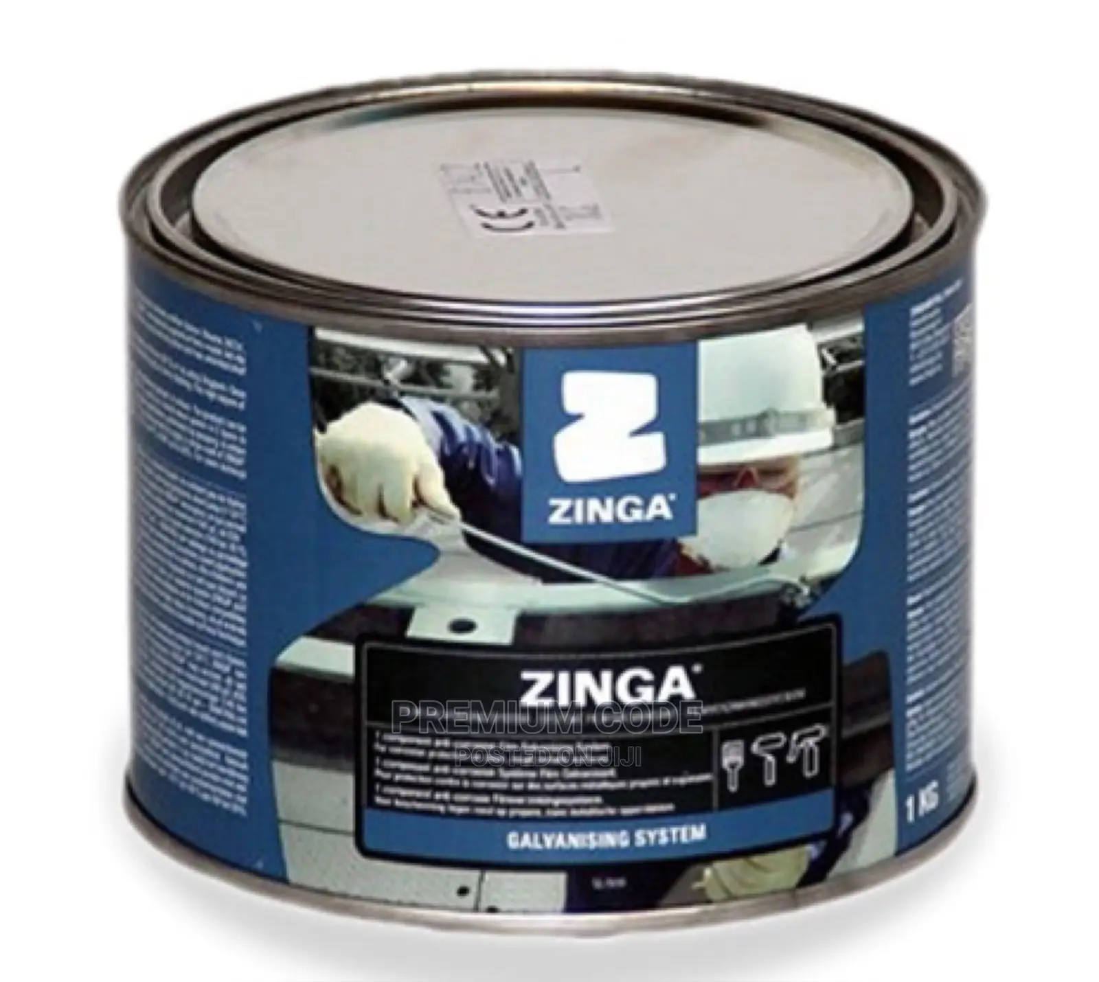 Zinga Galvanised Paint, 95% Zinc, 1kg