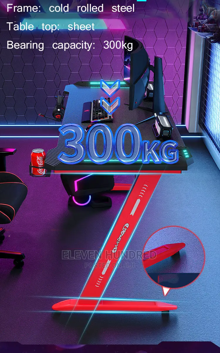 GAMING DESK WITH RGB and Headset / Cup Holder