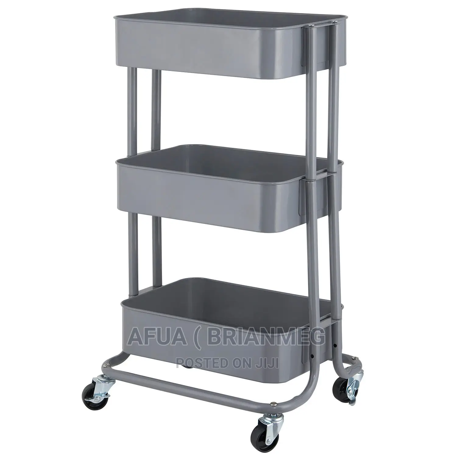 3 Tier Storage Trolley With WHEELS (BLACK/ WHITE)