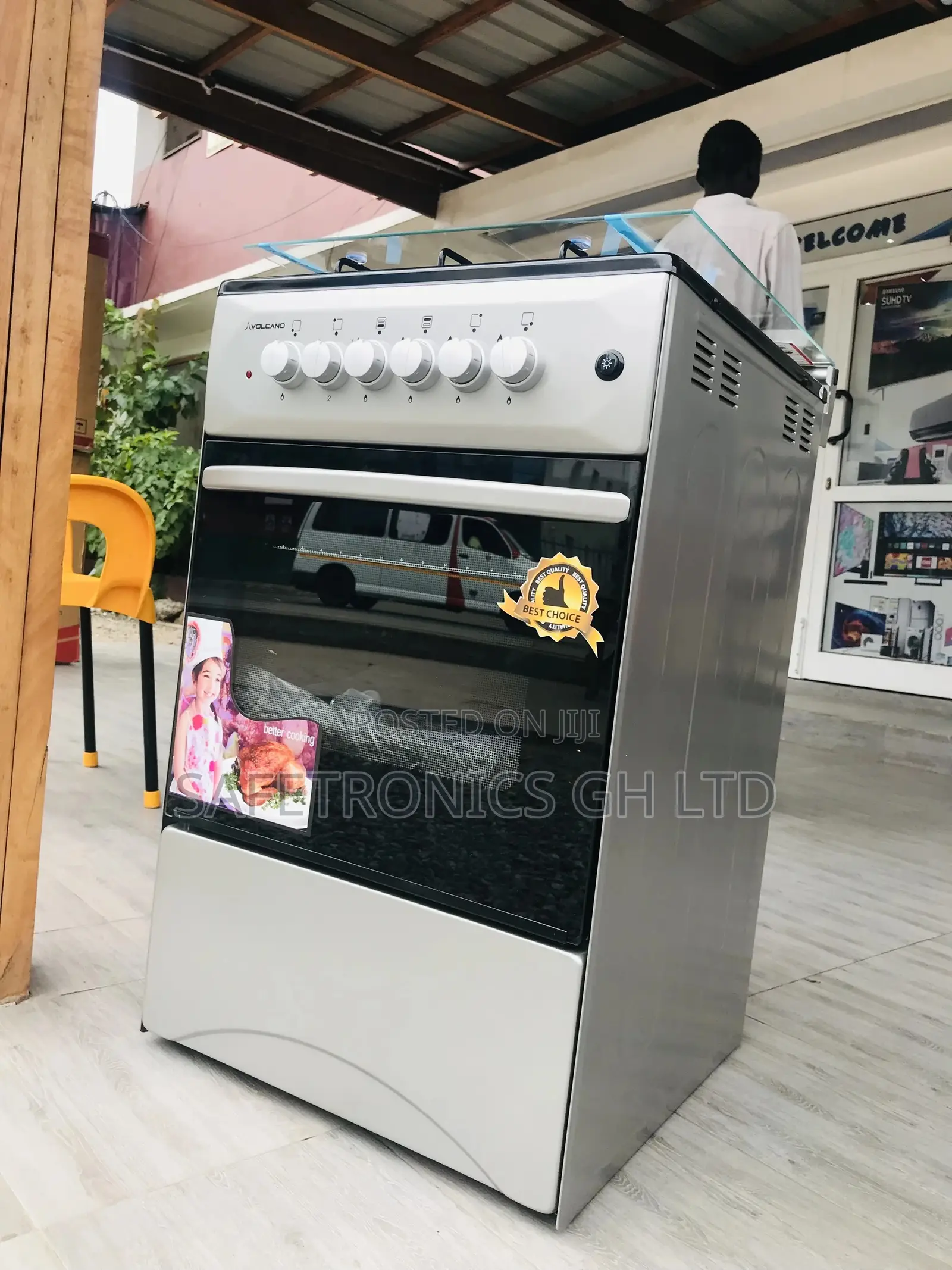 Grab Oven With Grill 4 Gas Cooker Volcano 50x50 Gray