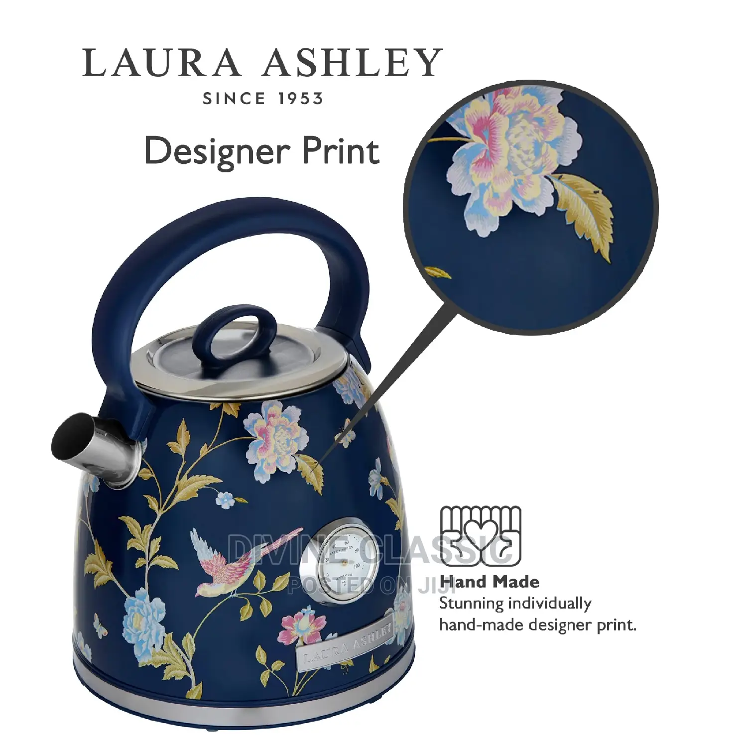 Laura Ashley Cordless Stainless Steel Kettle 1.7 Litre