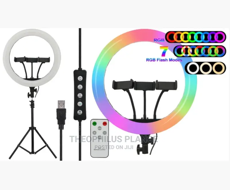 14 Inches RGB and Normal Ring Light With Adjustable Stands