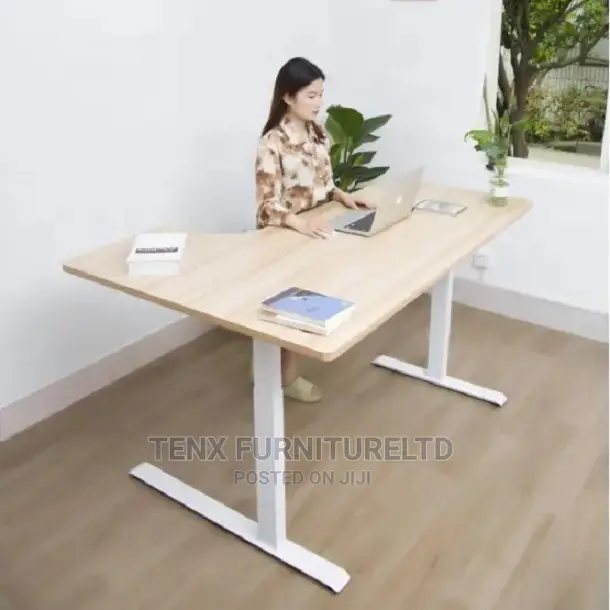 Gaming Desk Adjustable (Wood Top and Metal Base)