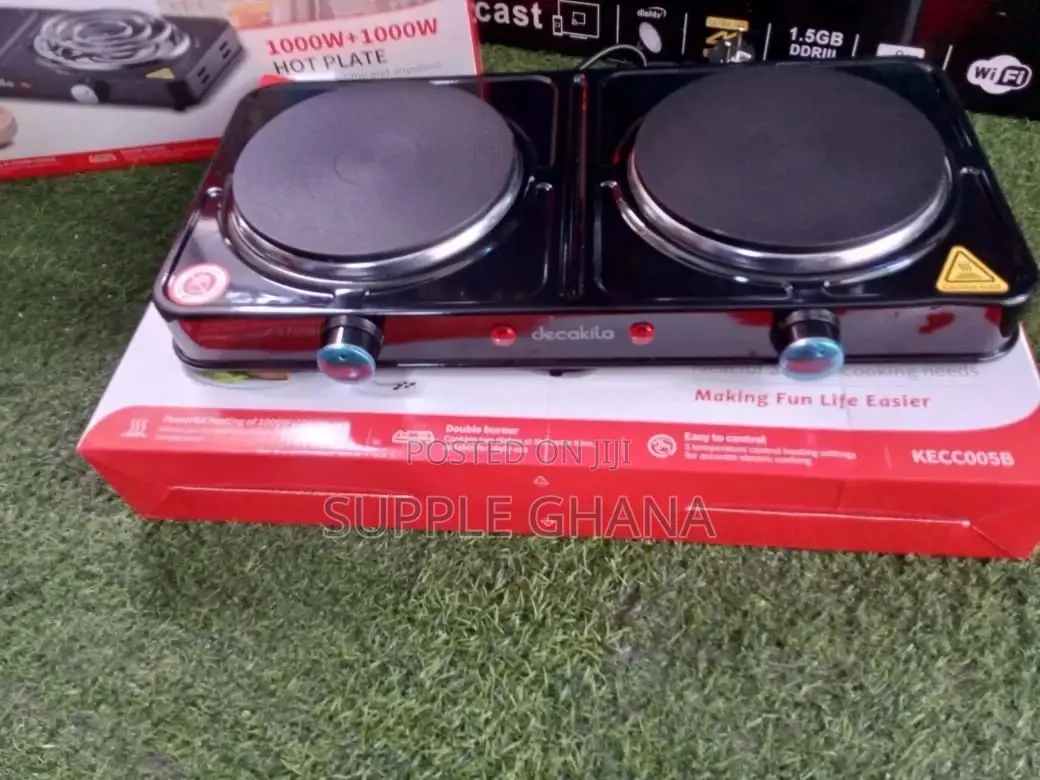 Hot Plated Black Ecakila 2 Burner Electric Hot Plate WP202