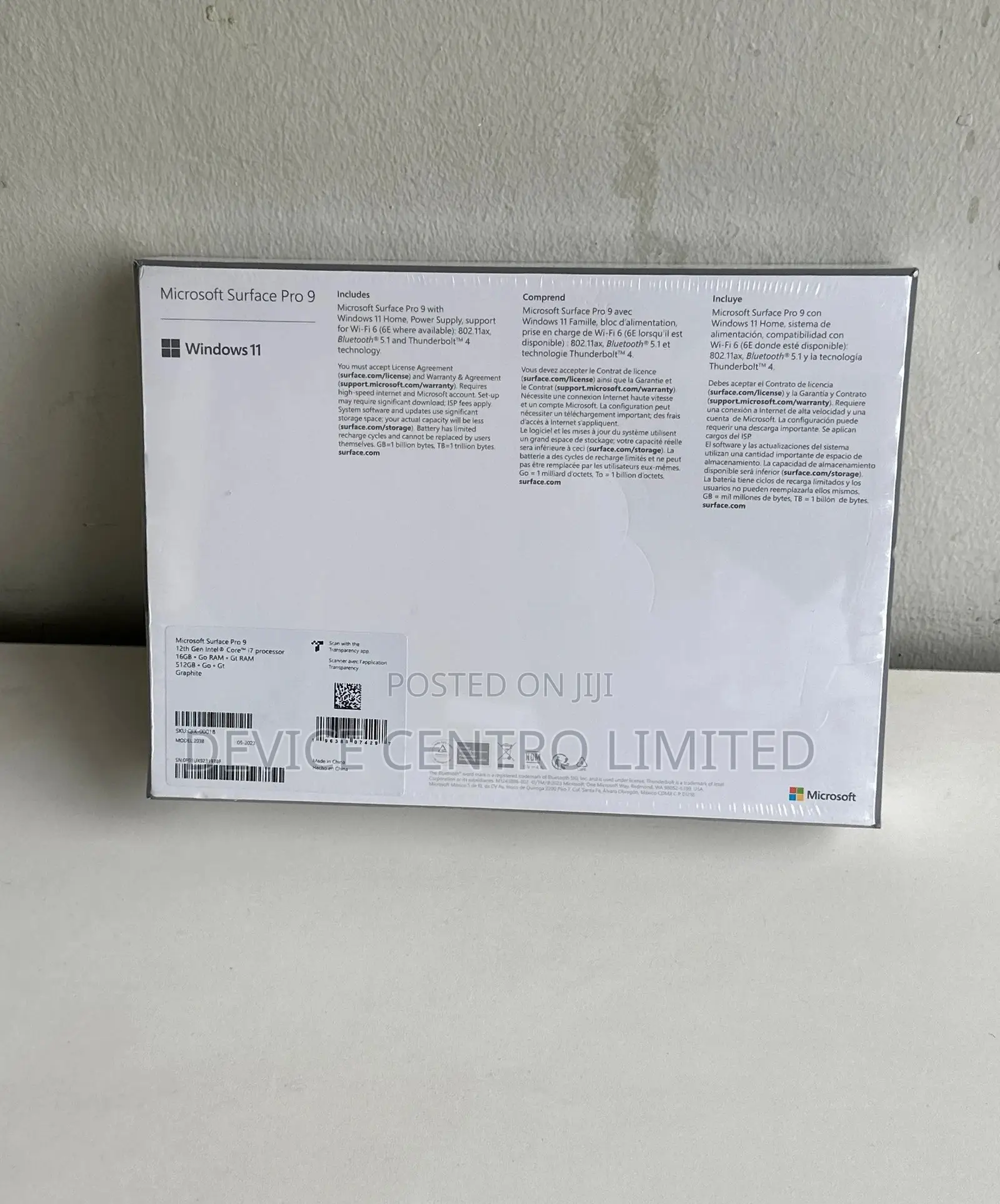 New Laptop Microsoft Surface Pro 9 16GB Intel Core I7 SSD 512GB