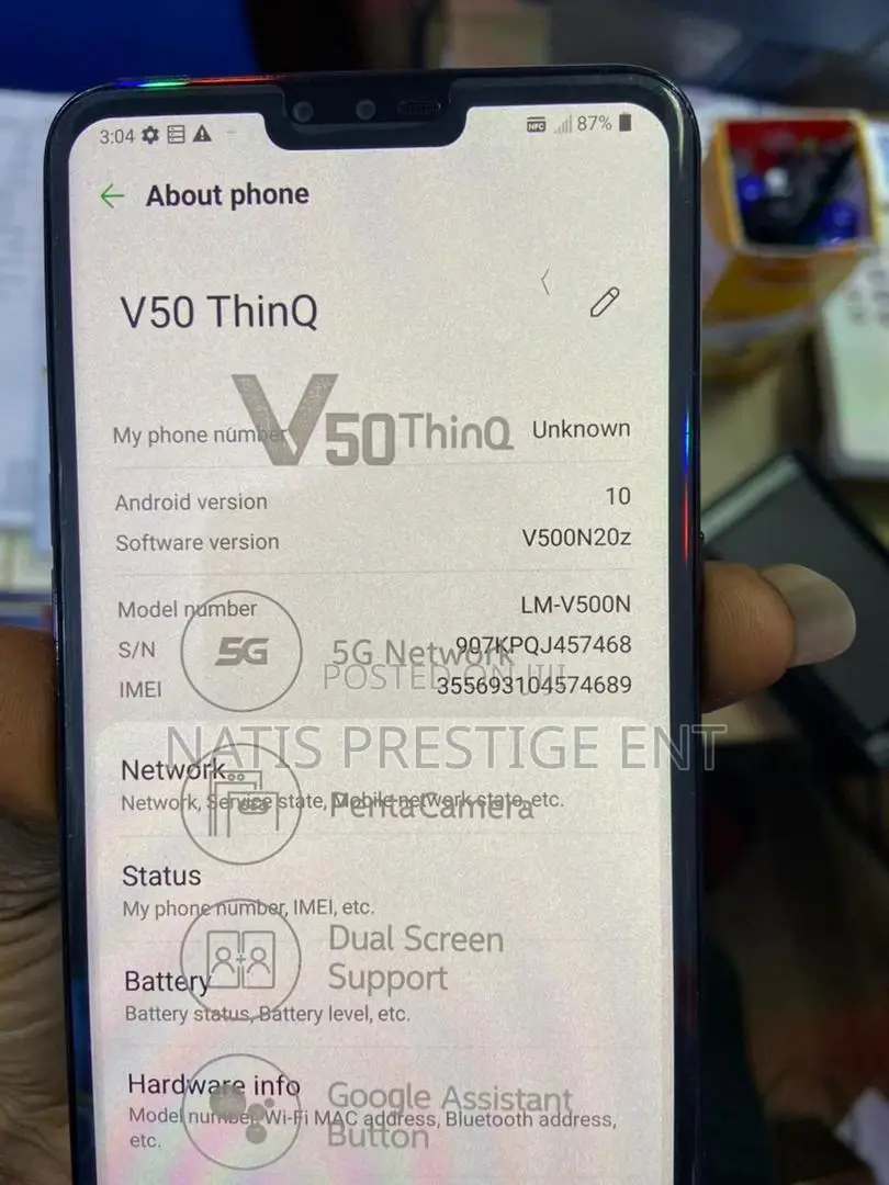 New LG V50 ThinQ 128 GB Black