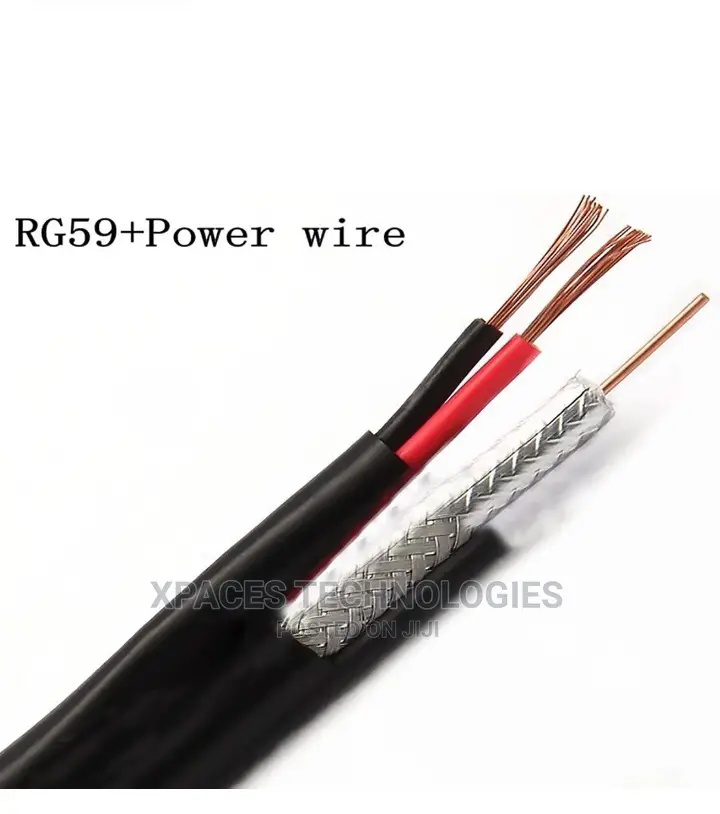 RG59 Coaxial Cable + Power for CCTV Security Camera – 305m