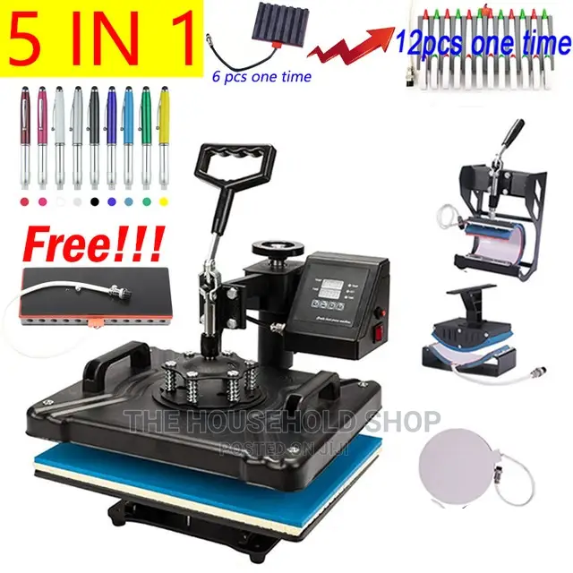 5 in 1 Heat Press Machine With 12 in 1 Pen Press