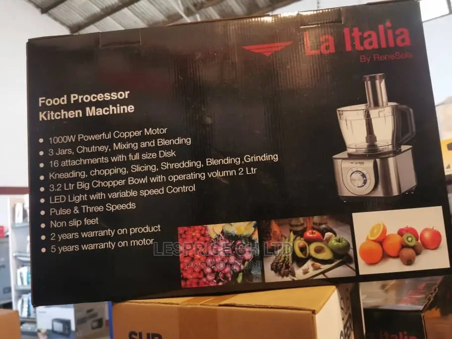 Italia 1000w Food Processor-Easy Use