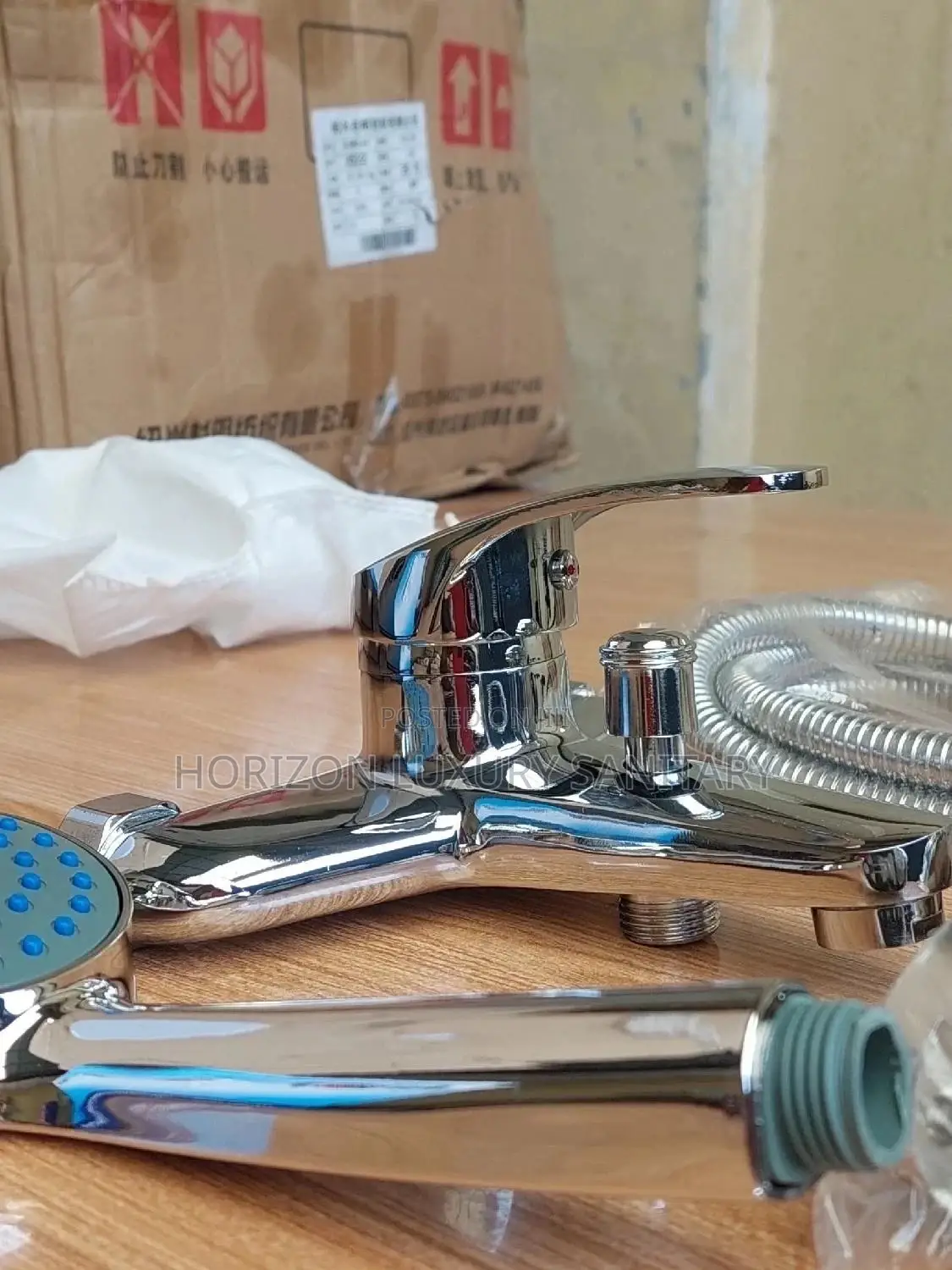 2 in 1 Telephone Shower Mixer- Chrome Chain and Handle