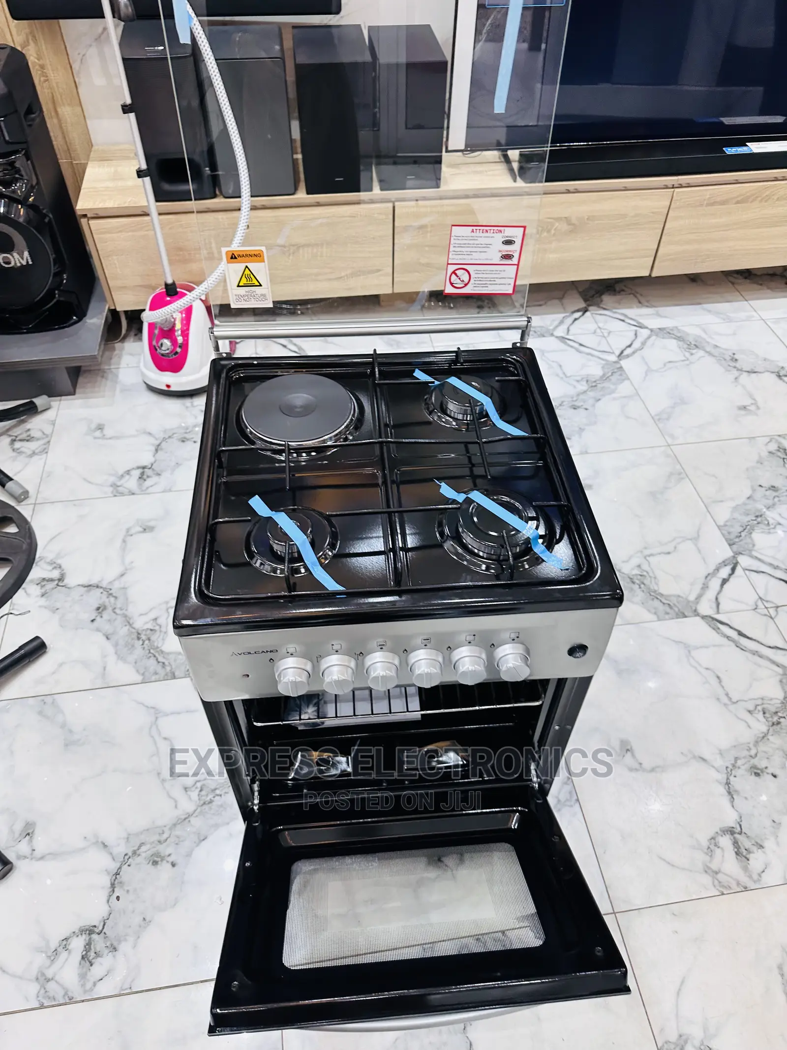 Lamp Inbuilt Cooker Oven 3+1 Volcano Sliver Color