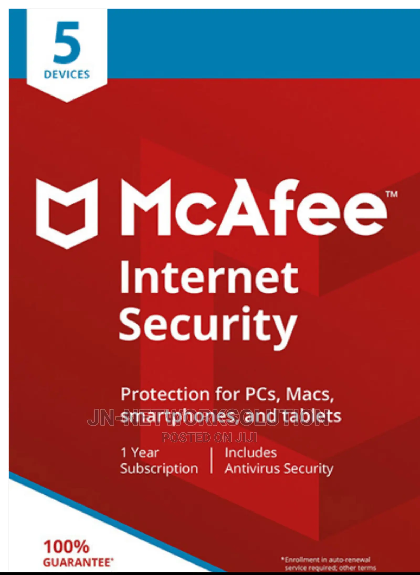 McAfee Internet Security 5 Devices 1 Year Windows/Mac/