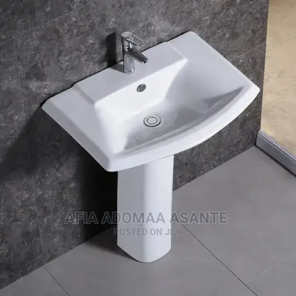 Ceramic Hand Wash Basin With Pedestal Stand [Complete Set]