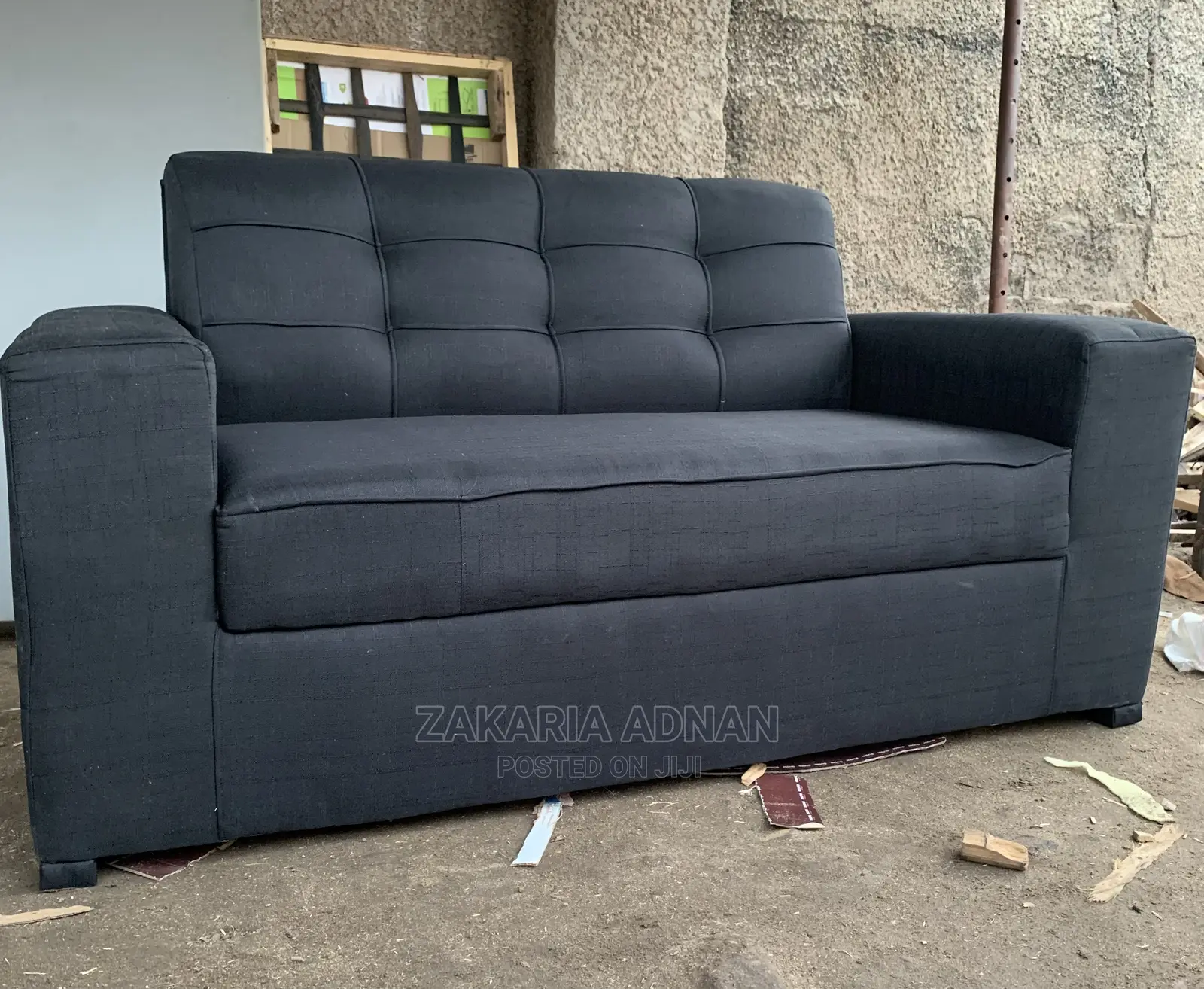 Sofa 2 Seats Black