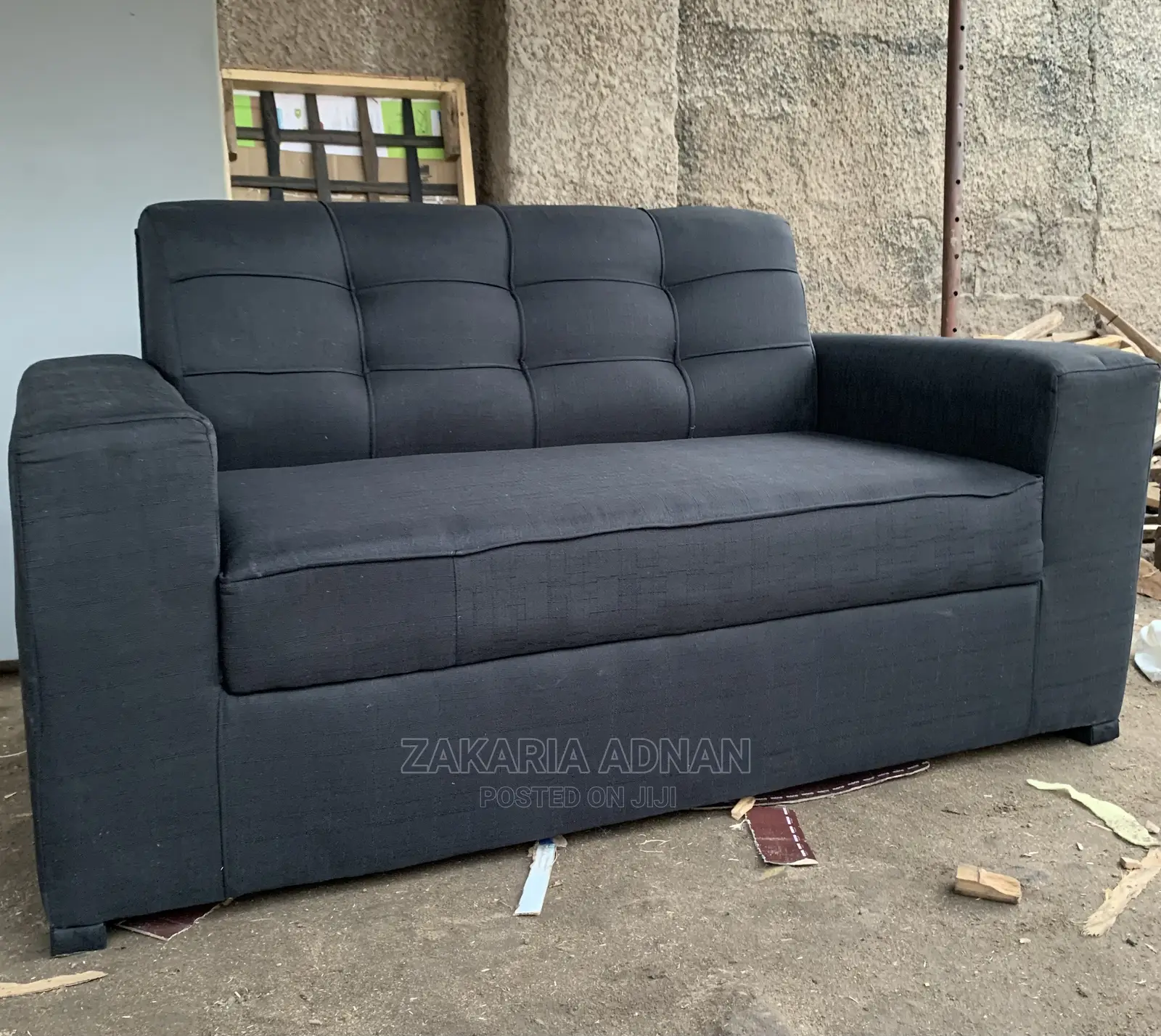 Sofa 2 Seats Black