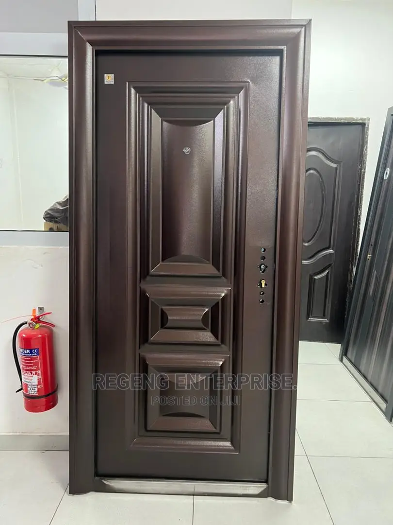 Brown Metal Single Security Door With Accessories