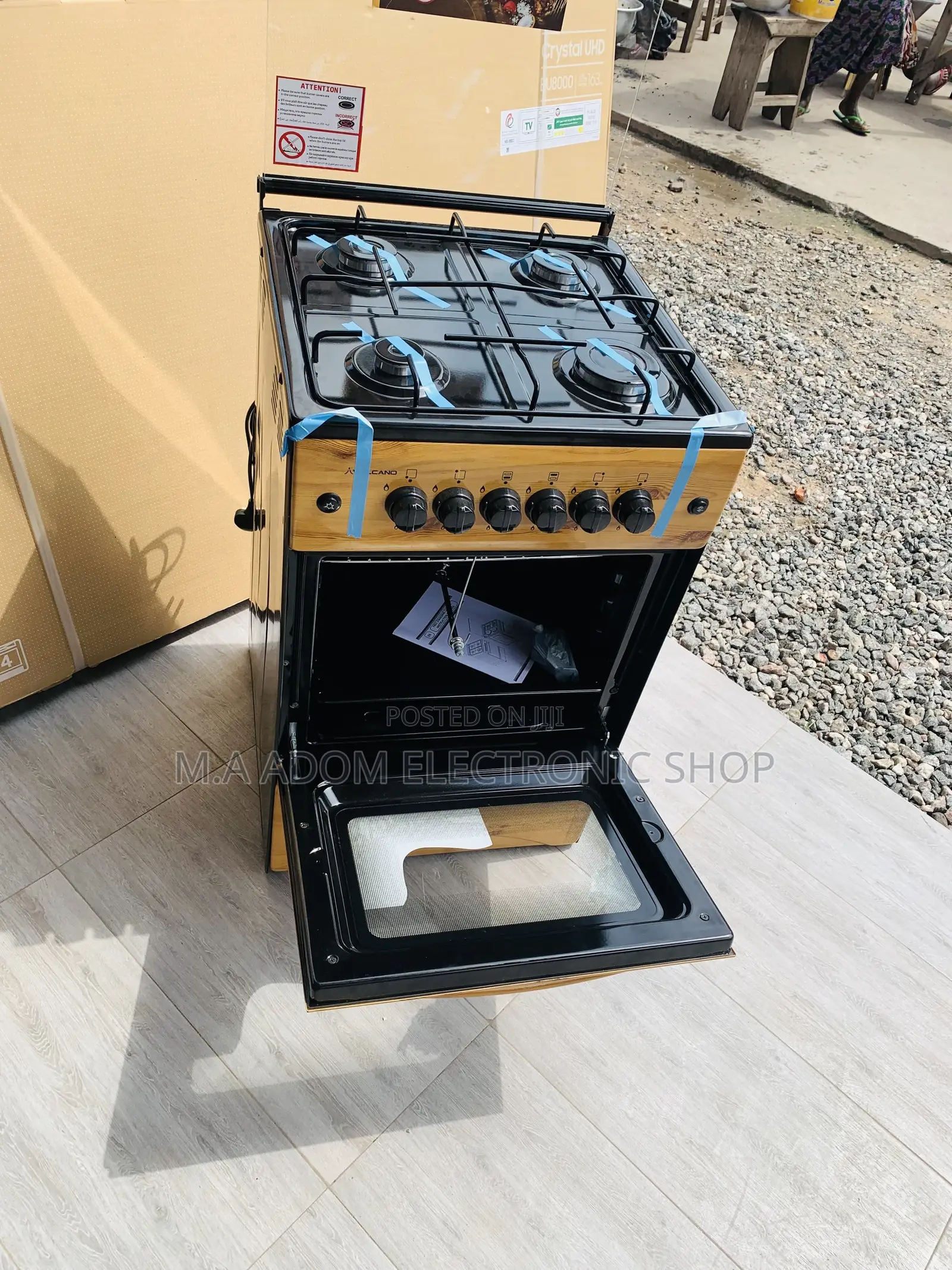 Fresh Super Light Wooden Volcano 4B Gas Cooker Auto Ignition