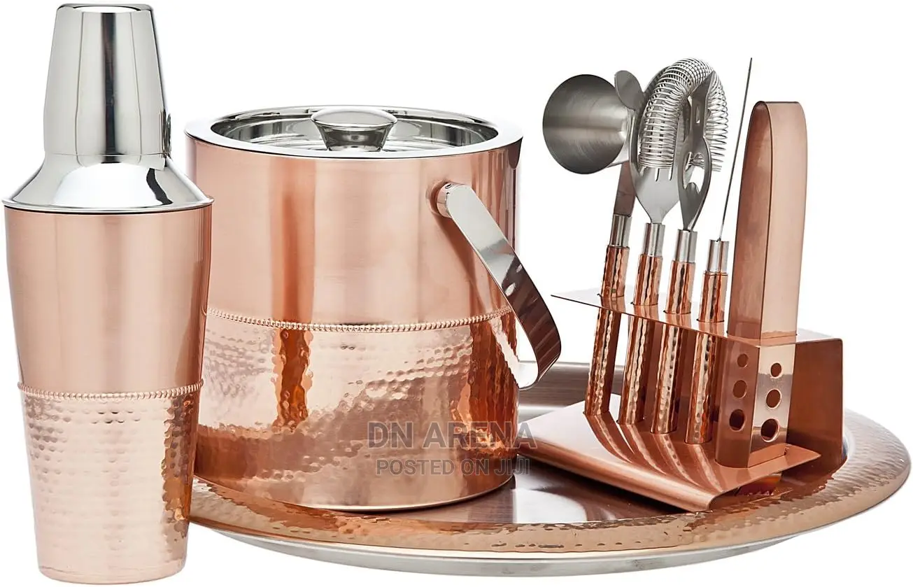 Godinger 9piece Copper Barware Set.